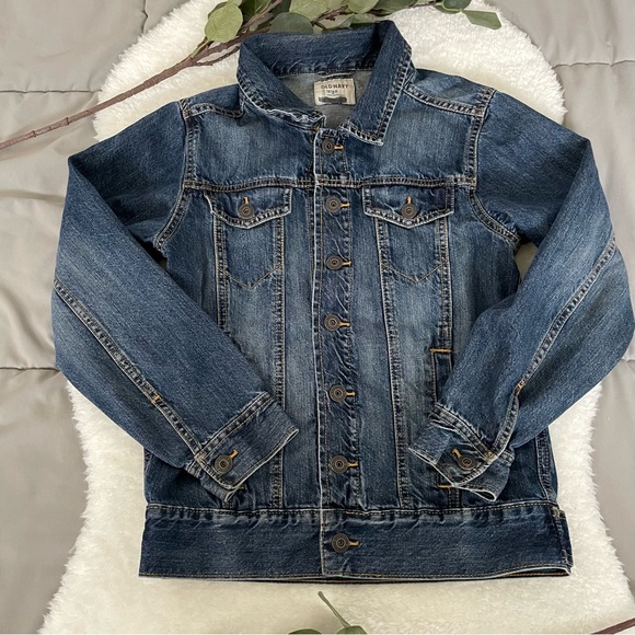 Old Navy Dark Wash Snap Button Denim Jacket - Picture 3 of 14